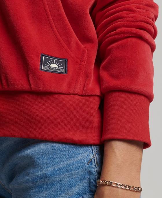 Superdry hanorac vintage cu fermoar îmbrăcăminte roșu femei JX0Z6010