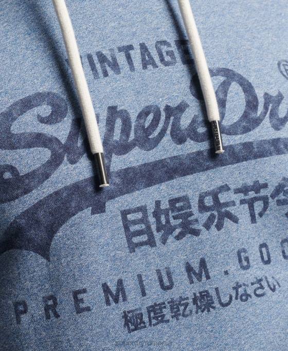 Superdry hanorac vintage cu logo americana îmbrăcăminte albastru deschis bărbați JX0Z488