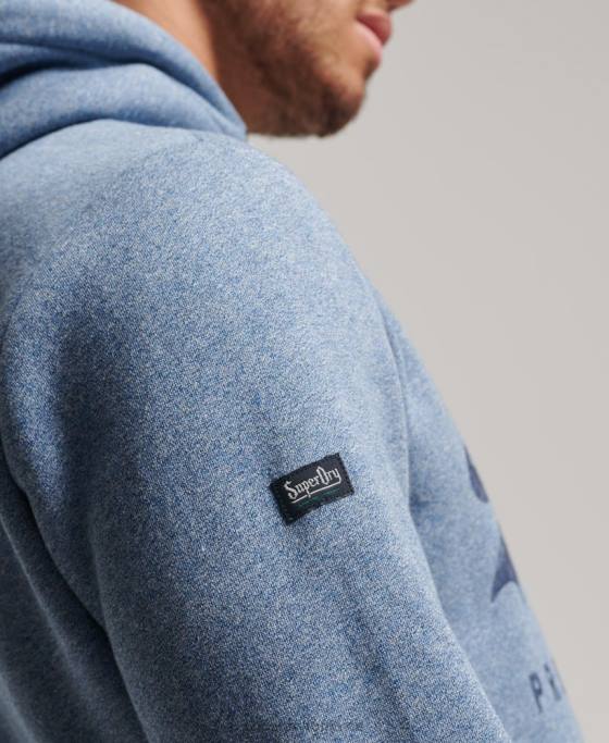 Superdry hanorac vintage cu logo americana îmbrăcăminte albastru deschis bărbați JX0Z488