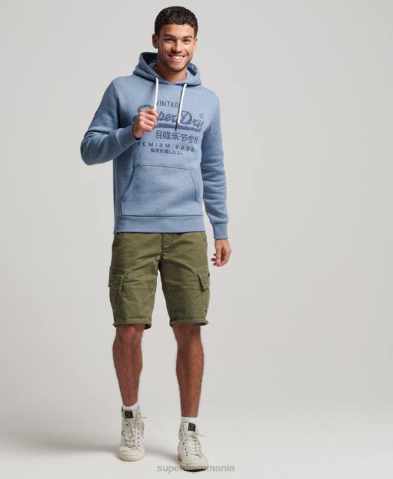 Superdry hanorac vintage cu logo americana îmbrăcăminte albastru deschis bărbați JX0Z488