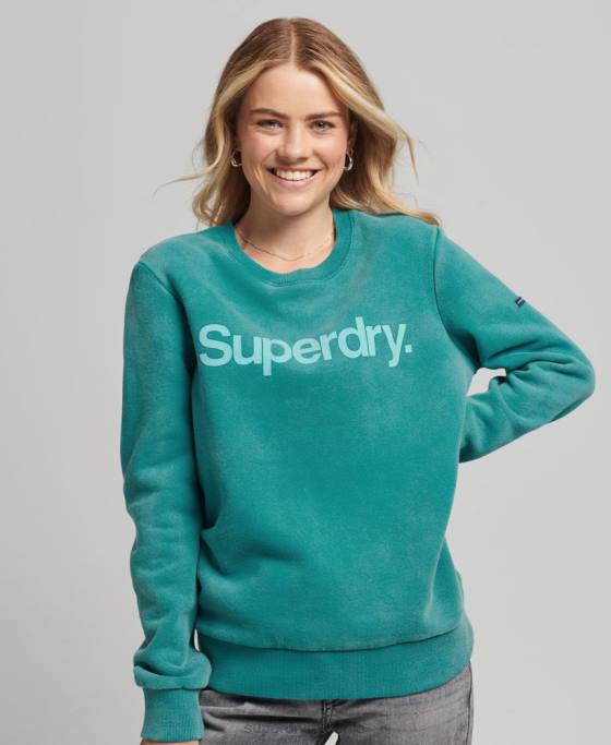 Superdry hanorac vintage cu logo pentru echipajul anilor 80 îmbrăcăminte albastru femei JX0Z5860