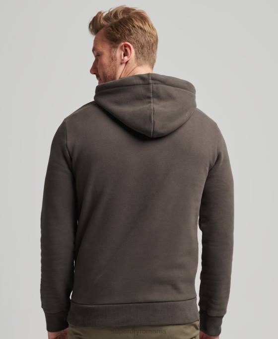 Superdry hanorac vintage cu logo-ul fulgerului îmbrăcăminte gri inchis bărbați JX0Z5073