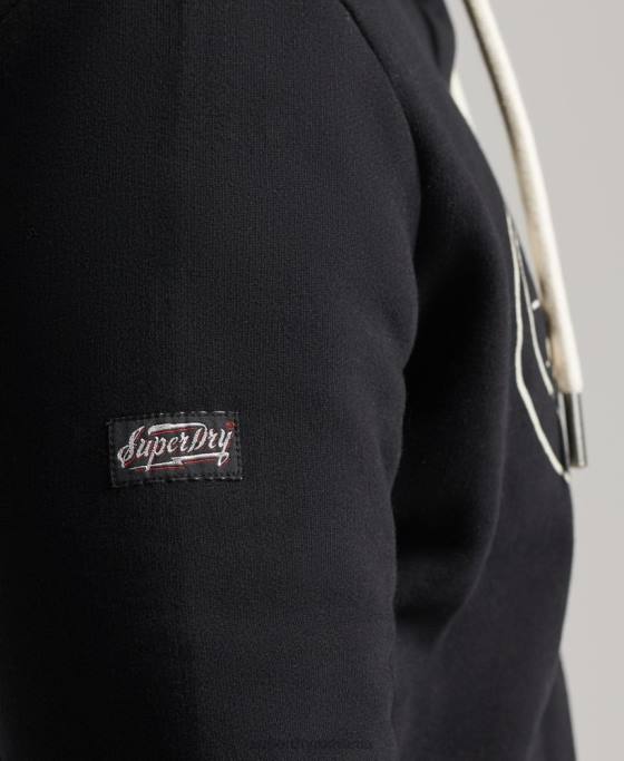 Superdry hanorac vintage cu logo-ul fulgerului îmbrăcăminte gri inchis bărbați JX0Z5166