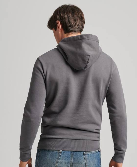 Superdry hanorac vintage cu script downtown îmbrăcăminte gri inchis bărbați JX0Z4998