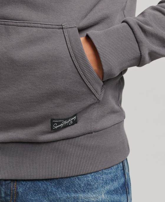 Superdry hanorac vintage cu script downtown îmbrăcăminte gri inchis bărbați JX0Z4998