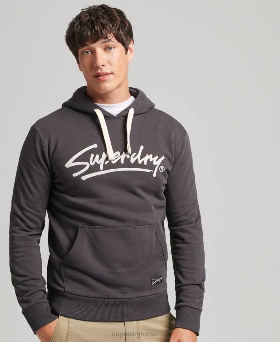 Superdry hanorac vintage cu script downtown îmbrăcăminte maro bărbați JX0Z5028