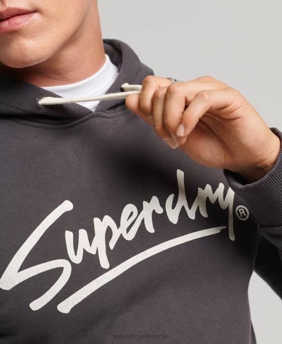 Superdry hanorac vintage cu script downtown îmbrăcăminte maro bărbați JX0Z5028
