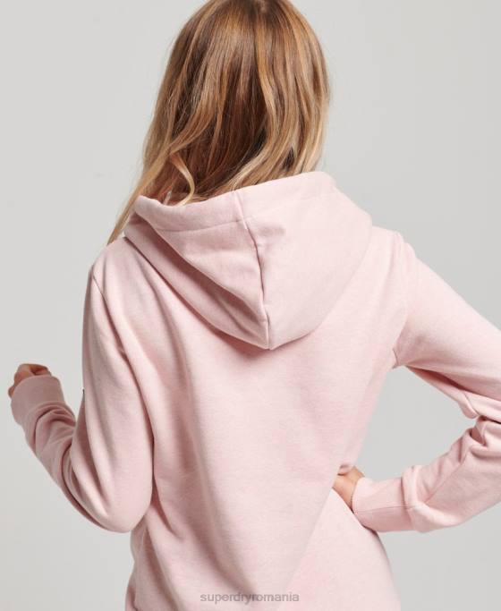 Superdry hanorac vintage cu scripturi florale îmbrăcăminte roz femei JX0Z3408