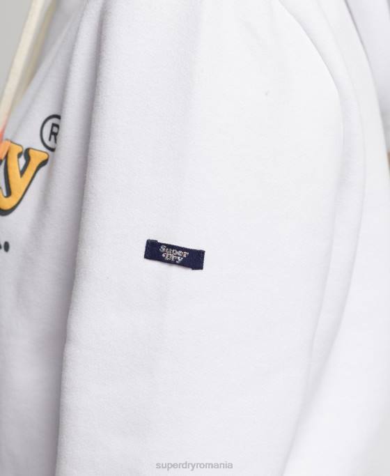 Superdry hanorac vintage curcubeu îmbrăcăminte alb femei JX0Z2206
