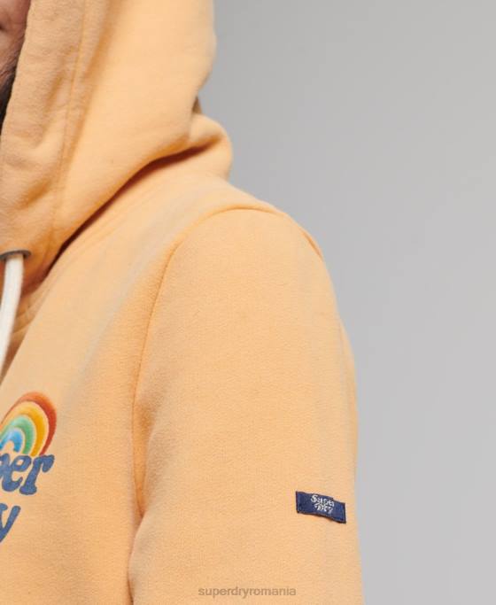 Superdry hanorac vintage curcubeu îmbrăcăminte maro femei JX0Z2280