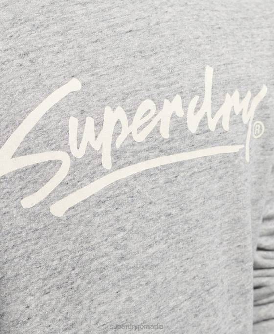 Superdry hanorac vintage downtown script crew îmbrăcăminte gri bărbați JX0Z5019