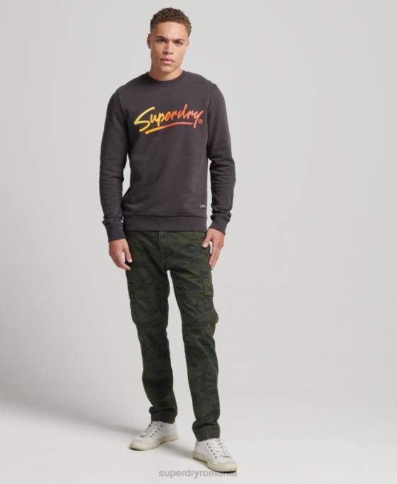 Superdry hanorac vintage downtown script crew îmbrăcăminte maro bărbați JX0Z5088