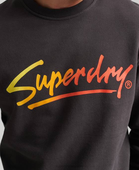 Superdry hanorac vintage downtown script crew îmbrăcăminte maro bărbați JX0Z5088