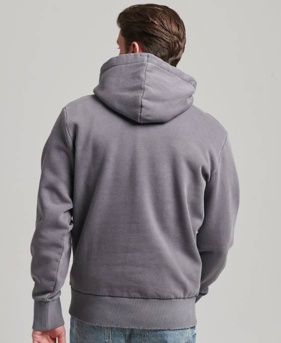 Superdry hanorac vintage indie mark îmbrăcăminte gri inchis bărbați JX0Z526