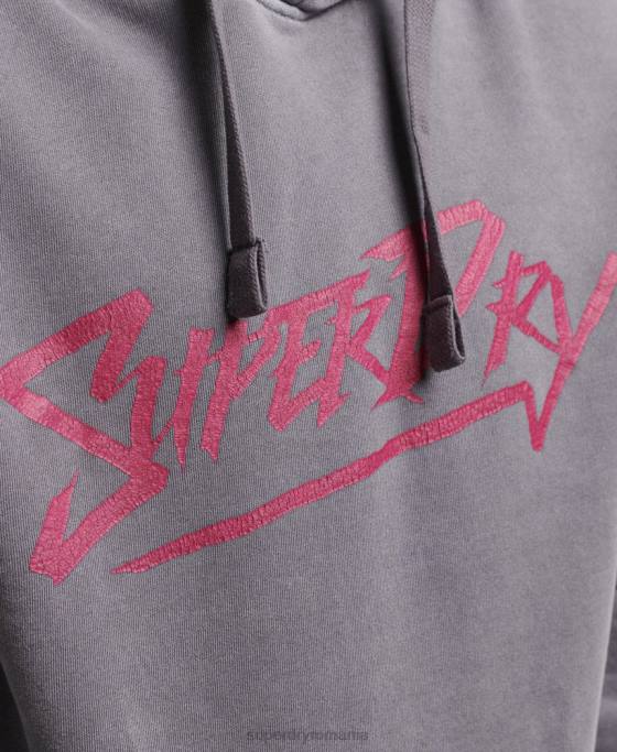 Superdry hanorac vintage indie mark îmbrăcăminte gri inchis bărbați JX0Z811