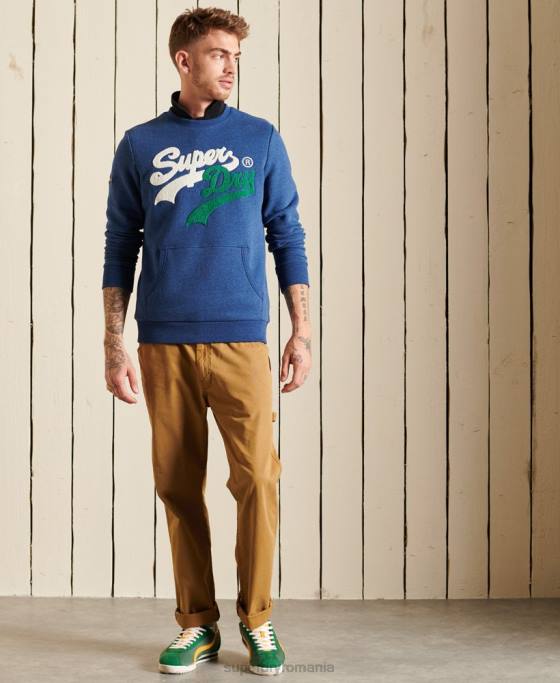 Superdry hanorac vintage logo source crew îmbrăcăminte albastru bărbați JX0Z5181