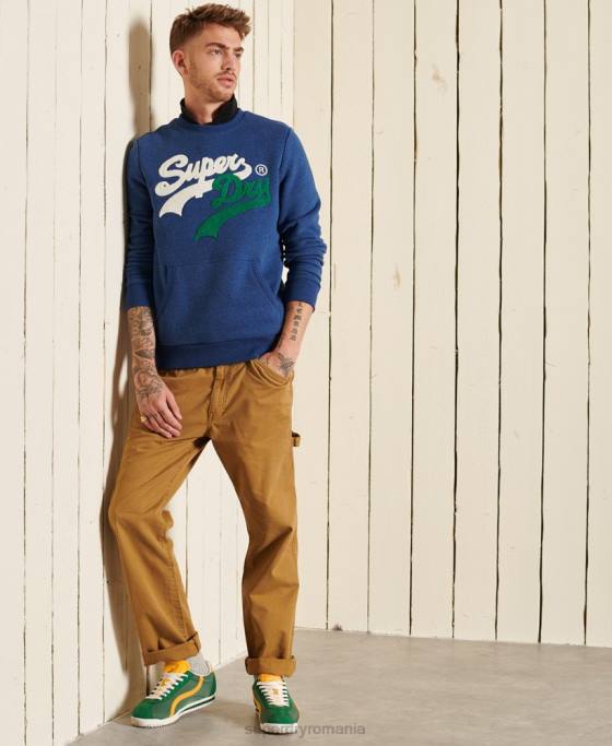 Superdry hanorac vintage logo source crew îmbrăcăminte albastru bărbați JX0Z5181