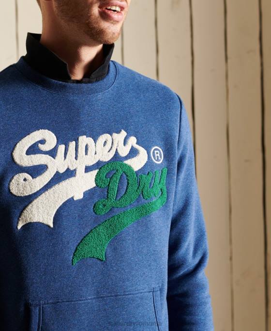 Superdry hanorac vintage logo source crew îmbrăcăminte albastru bărbați JX0Z5181
