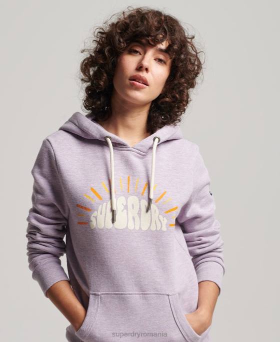Superdry hanorac vintage nostalgie îmbrăcăminte Violet femei JX0Z2235