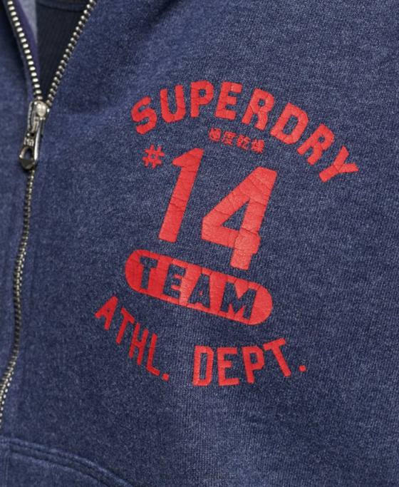 Superdry hanorac vintage pentru colegiu cu fermoar îmbrăcăminte marina femei JX0Z5869