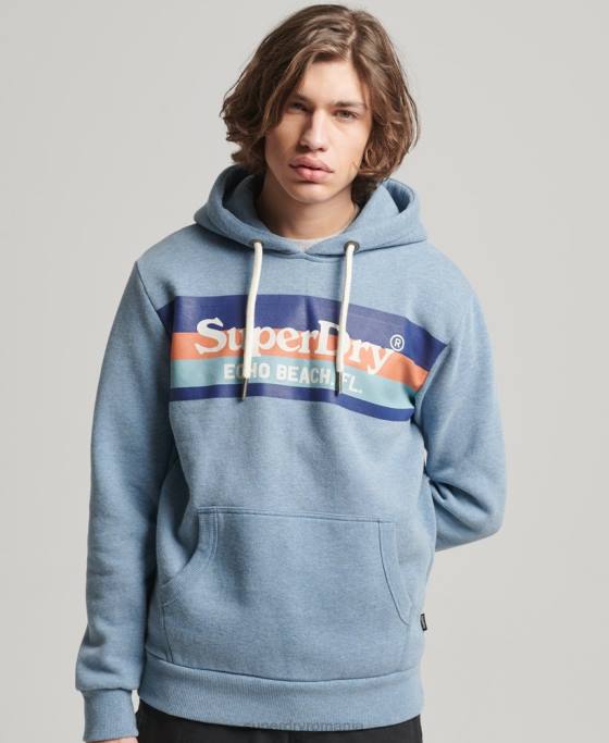 Superdry hanorac vintage pentru locație îmbrăcăminte albastru deschis bărbați JX0Z735
