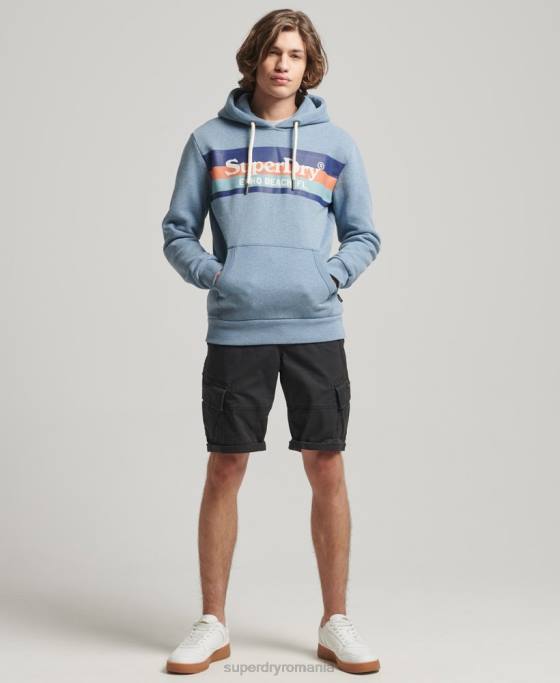 Superdry hanorac vintage pentru locație îmbrăcăminte albastru deschis bărbați JX0Z735