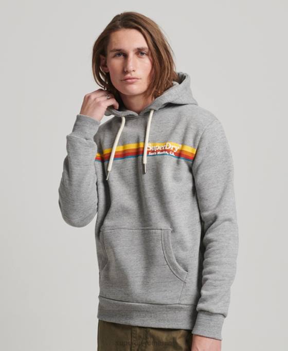 Superdry hanorac vintage pentru locație îmbrăcăminte gri bărbați JX0Z505