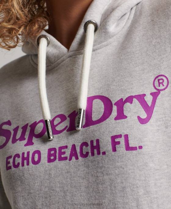 Superdry hanorac vintage pentru locație îmbrăcăminte gri deschis femei JX0Z2314