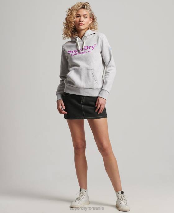 Superdry hanorac vintage pentru locație îmbrăcăminte gri deschis femei JX0Z2314