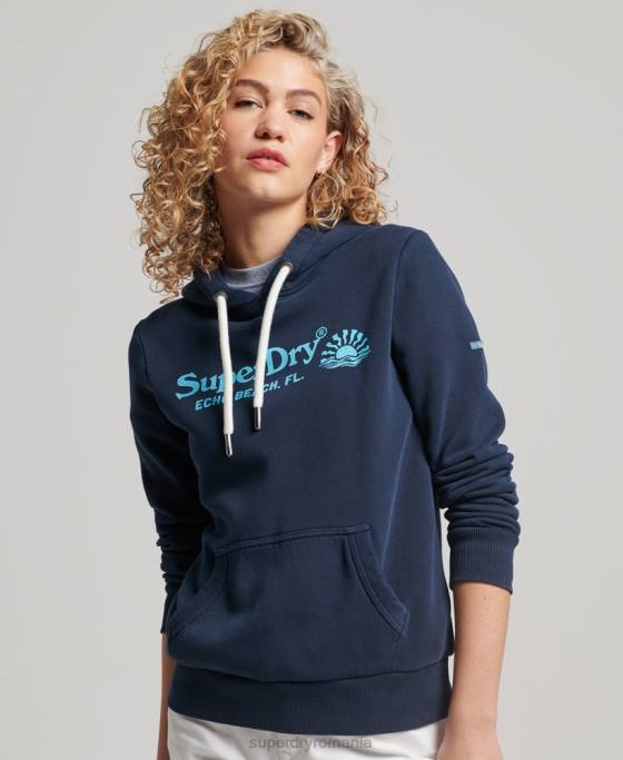 Superdry hanorac vintage pentru locație îmbrăcăminte marina femei JX0Z2301
