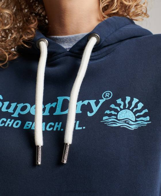 Superdry hanorac vintage pentru locație îmbrăcăminte marina femei JX0Z2301