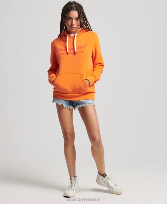 Superdry hanorac vintage pentru locație îmbrăcăminte portocale femei JX0Z2309