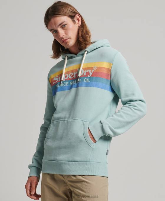 Superdry hanorac vintage pentru locație îmbrăcăminte verde bărbați JX0Z631