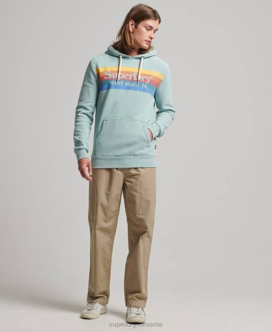 Superdry hanorac vintage pentru locație îmbrăcăminte verde bărbați JX0Z631