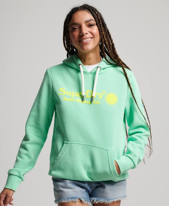 Superdry hanorac vintage pentru locație îmbrăcăminte verde femei JX0Z2315