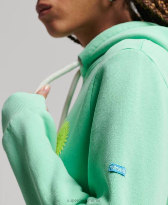 Superdry hanorac vintage pentru locație îmbrăcăminte verde femei JX0Z2315