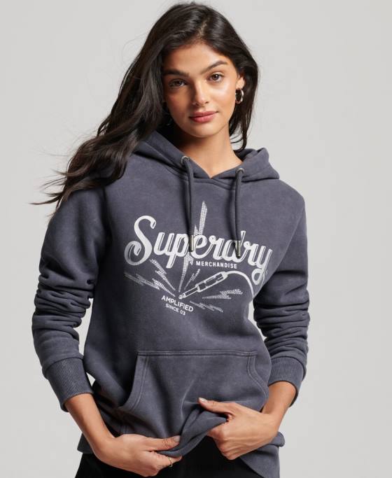 Superdry hanorac vintage pentru magazinul de produse comerciale îmbrăcăminte gri inchis femei JX0Z3321