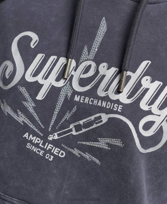 Superdry hanorac vintage pentru magazinul de produse comerciale îmbrăcăminte gri inchis femei JX0Z3321