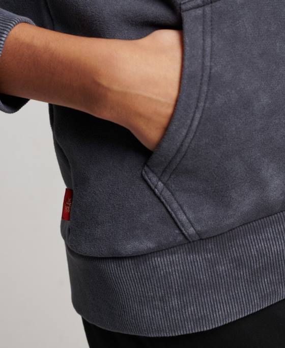 Superdry hanorac vintage pentru magazinul de produse comerciale îmbrăcăminte gri inchis femei JX0Z3321