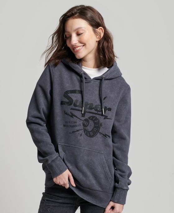 Superdry hanorac vintage pentru magazinul de produse comerciale îmbrăcăminte negru femei JX0Z3367