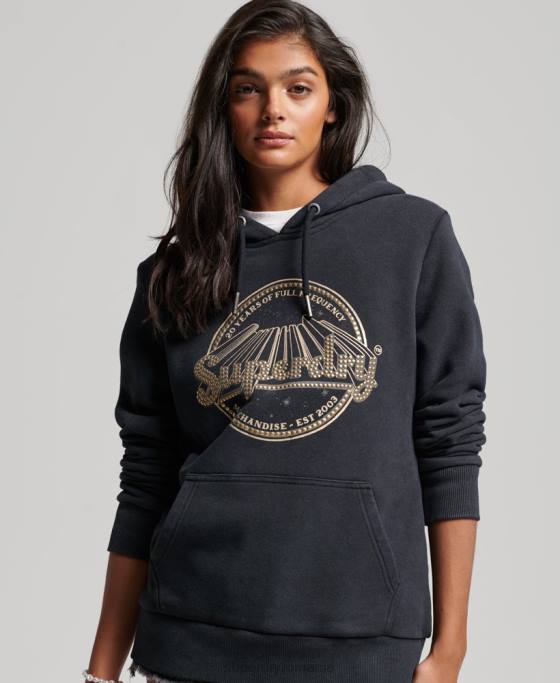 Superdry hanorac vintage pentru magazinul de produse comerciale îmbrăcăminte negru femei JX0Z3368