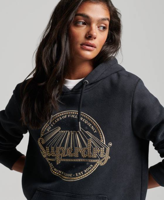 Superdry hanorac vintage pentru magazinul de produse comerciale îmbrăcăminte negru femei JX0Z3368