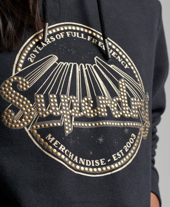 Superdry hanorac vintage pentru magazinul de produse comerciale îmbrăcăminte negru femei JX0Z3368