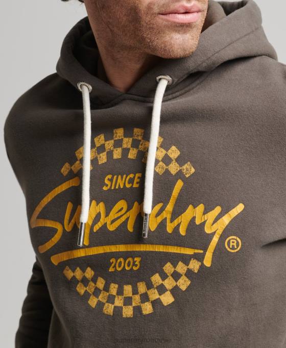 Superdry hanorac vintage pentru modelatori și producători îmbrăcăminte gri inchis bărbați JX0Z609