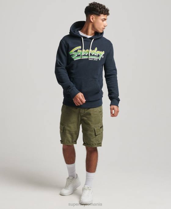 Superdry hanorac vintage pentru modelatori și producători îmbrăcăminte marina bărbați JX0Z813
