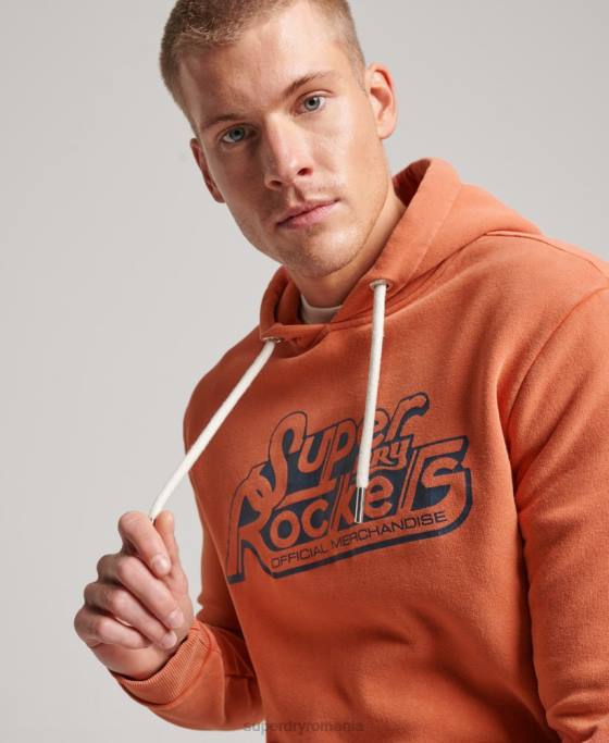 Superdry hanorac vintage pentru modelatori și producători îmbrăcăminte portocale bărbați JX0Z610
