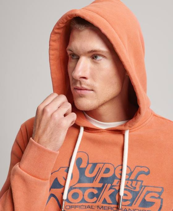 Superdry hanorac vintage pentru modelatori și producători îmbrăcăminte portocale bărbați JX0Z610
