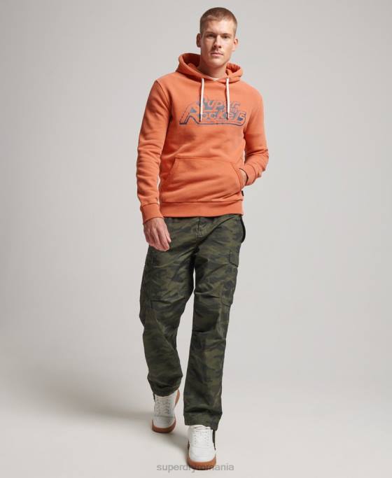 Superdry hanorac vintage pentru modelatori și producători îmbrăcăminte portocale bărbați JX0Z610