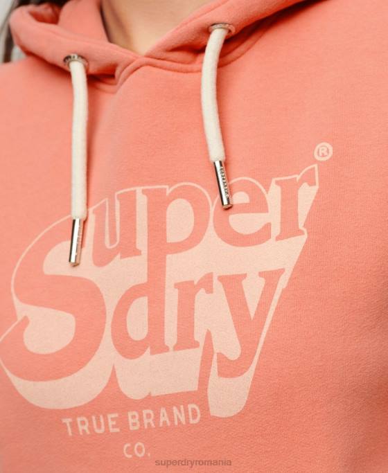 Superdry hanorac vintage shadow îmbrăcăminte coral femei JX0Z2243