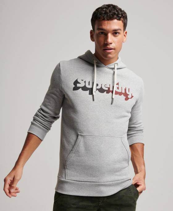 Superdry hanorac vintage shadow îmbrăcăminte gri deschis bărbați JX0Z706